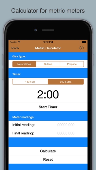 Gas Rate Calculator app screenshot