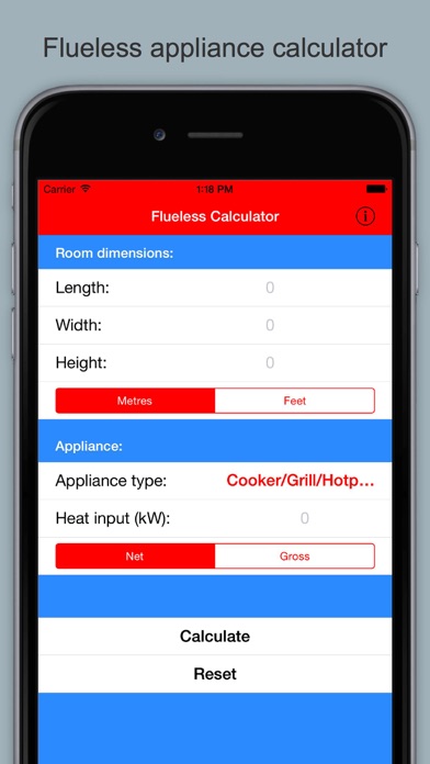 Gas Vent Calculator app screenshot